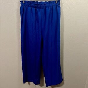 SHEIN Curve Pull On Pants Royal Blue Elastic Waist High Rise Casual Office Sz 1X
